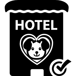 Pets hotel sign icon