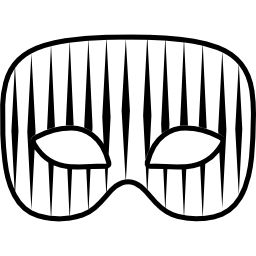 Carnival mask with vertical thin stripes icon