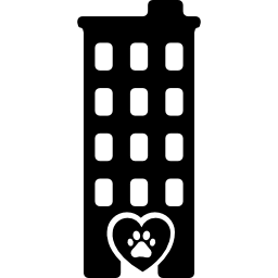 grande edificio dell'hotel per animali domestici icona