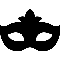 máscara de carnaval forma preta Ícone
