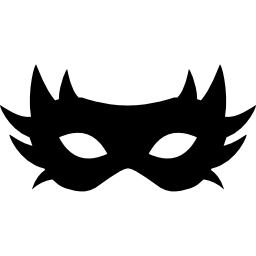 Carnival mask with points at sides icon