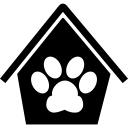 Dog pawprint in a house icon