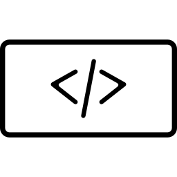 Code signs in a rectangle icon