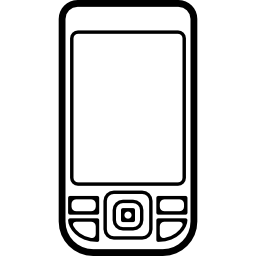 forma delineada de telefone celular com botões Ícone