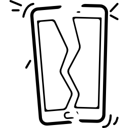 telefon komórkowy pęknięty na dwie części ikona