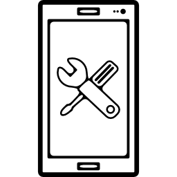 símbolo de configuración del teléfono móvil en la pantalla icono