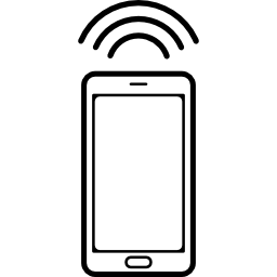 telefono cellulare con segnale di connessione icona