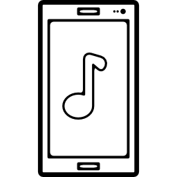 muzieknootteken op het scherm van de mobiele telefoon icoon