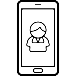 mannelijk contactbeeld op het scherm van de mobiele telefoon icoon