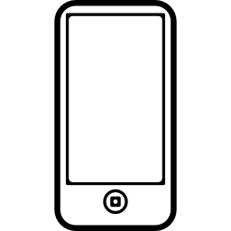 profilo del telefono cellulare con un pulsante circolare e contorno dello schermo icona