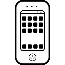 teléfono móvil con teclado en pantalla icono