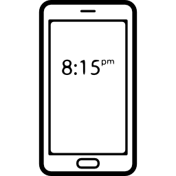 Час на экране мобильного телефона иконка