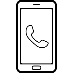 bel auriculair teken op het scherm van de mobiele telefoon icoon