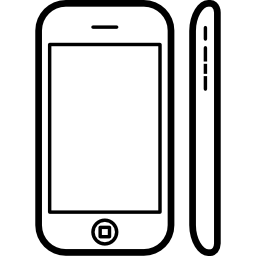 modèle populaire de téléphone mobile apple iphone 3 sur le côté et vue avant Icône
