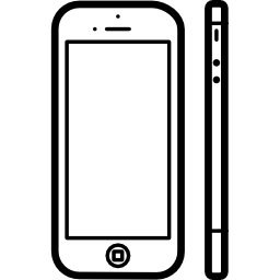 iphone 5 dalla vista frontale e laterale icona
