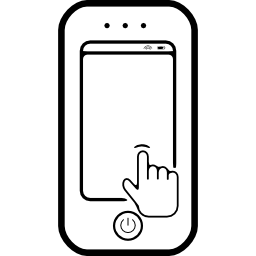 Finger touching phone screen icon