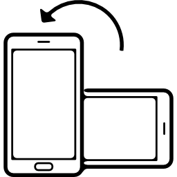 símbolo de teléfono móvil en vertical y horizontal icono
