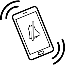 levendige mobiele telefoon in mute-modus icoon