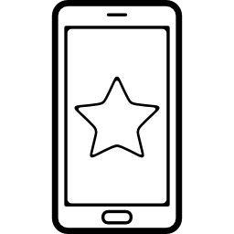 estrela na tela de um telefone celular Ícone