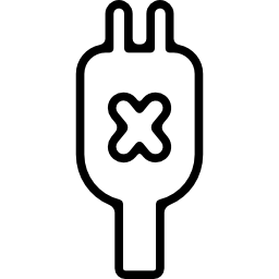 Plug connector with a cross outline icon