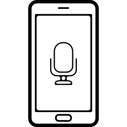 Voice tool mic sign on a phone screen icon