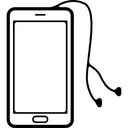 teléfono móvil con auriculares icono