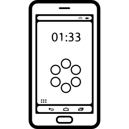 modelo de teléfono móvil con hora en pantalla icono