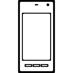 profilo del telefono cellulare con tre pulsanti rettangolari icona