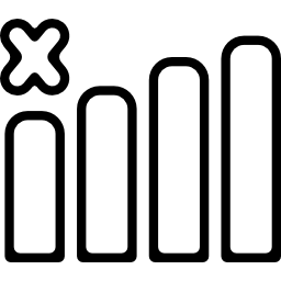 signo de barras de conexión con una cruz icono