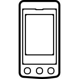 variante de teléfono móvil con tres botones en la parte delantera icono