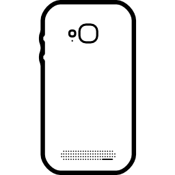 Mobile phone back view with photo camera icon