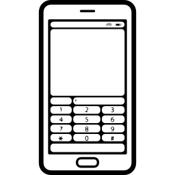 modelo de telefone celular com visualização de botões Ícone