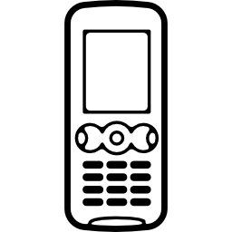 Мобильный телефон с включенными кнопками и маленьким экраном иконка