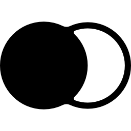 twee cirkels ondertekenen de ene zwarte en de andere wit icoon
