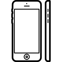 iphone 5c desde las vistas frontal y lateral icono