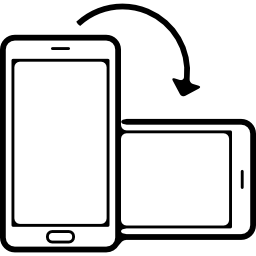 Rotating mobile phone from vertical to horizontal position icon