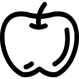 apple handgetekende fruitomtrek icoon