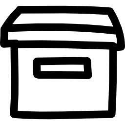 Archive hand drawn box symbol icon