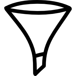 símbolo de embudo dibujado a mano icono