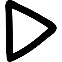 point de flèche contour dessiné à la main pointant vers la bonne direction Icône