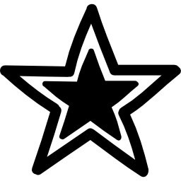 Star outline with black smaller star inside icon