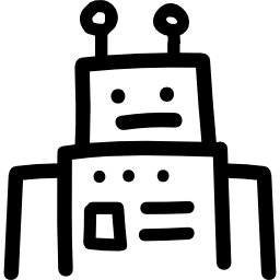 Robot hand drawn outline icon