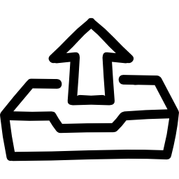 símbolo dibujado a mano de la bandeja de salida icono