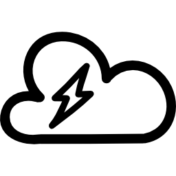 Thunderstorm hand drawn weather symbol icon