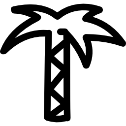 Árbol dibujado a mano de palma icono