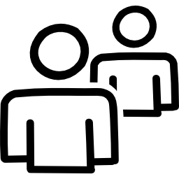Users couple hand drawn outlines icon