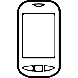 Мобильный телефон с тремя кнопками иконка