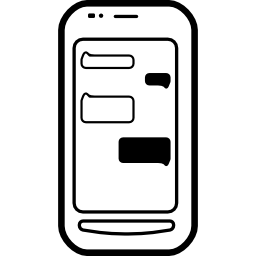 bulles de chat sur l'écran du téléphone Icône