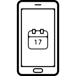 scherm mobiele telefoon met kalenderpagina op dag 17 icoon
