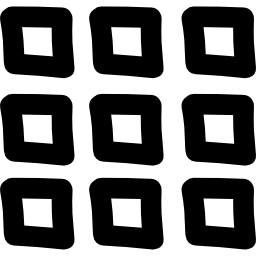 9 つの正方形のタイルの手描きのシンボルのモザイク icon